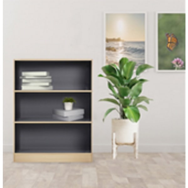 DELICATO ชั้นอเนกประสงค์ 3 ช่ั้อง ขนาด 80x29x106 ซม. สีบีช/เทา