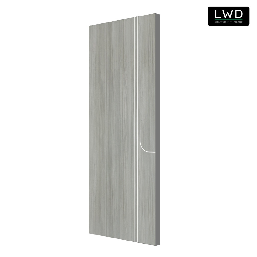 ประตูยูพีวีซีภายนอก EveryDoor รุ่น Pro สี Light Grey ลาย 2 ขนาด 80x200 ซม.