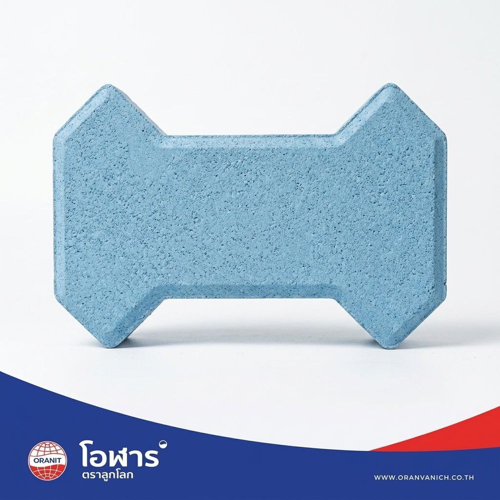โอฬาร บล็อกปูถนน รุ่น ศิลาฑีม 6x14x20ซม. สีฟ้า