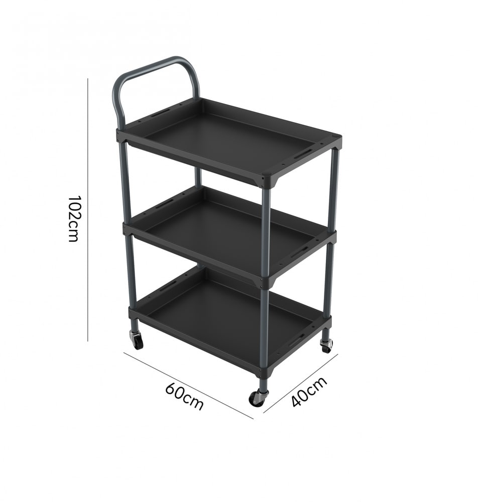 HUMMER ชั้นเก็บเครื่องมืออเนกประสงค์ 3ชั้น ขนาด 60x40x102CM รุ่น GB508S-3 สีดำ