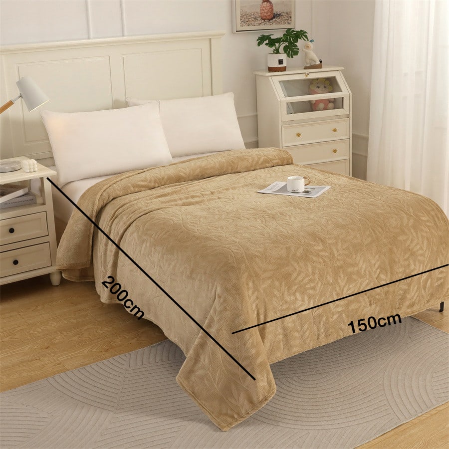 Truffle ผ้าห่ม รุ่น Yuna-02 ขนาด 150x200 ซม. สีกากี