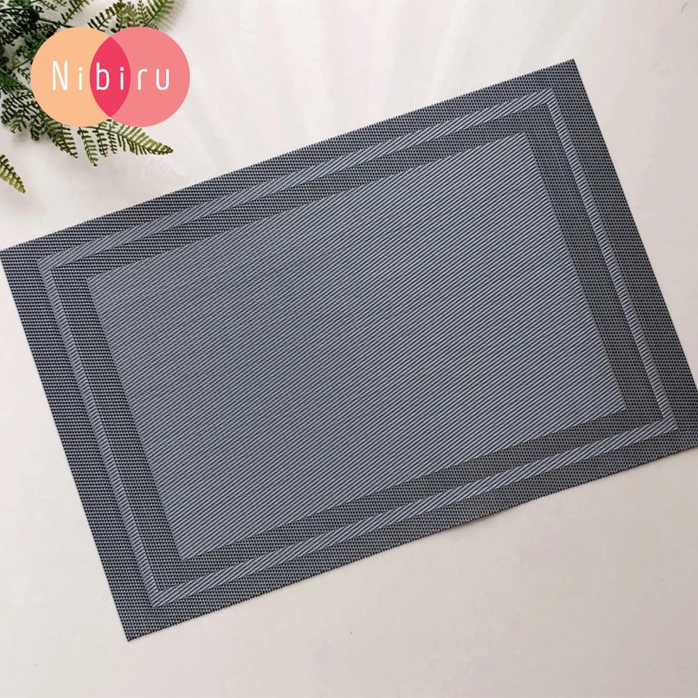 NIBIRU แผ่นรองจาน PVC 30x45ซม. SONOMI-04 สีเทา