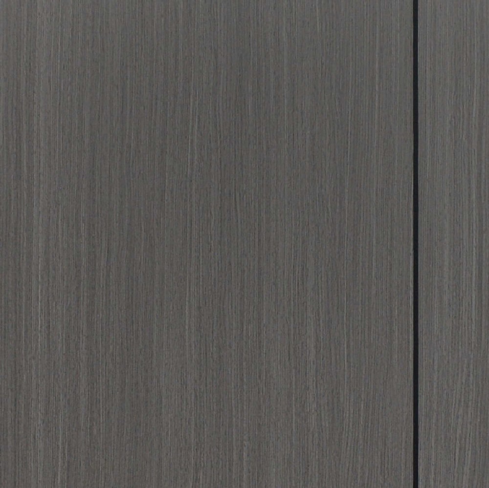 WELLINGTAN ประตู UPVC Profile รุ่น WT2-GL (สำหรับใช้ห้องน้ำภายใน) เซาะร่องเส้นดำ เกล็ดล่าง ขนาด 70x200 ซม. สีเกรย์(เจาะลูกบิด)