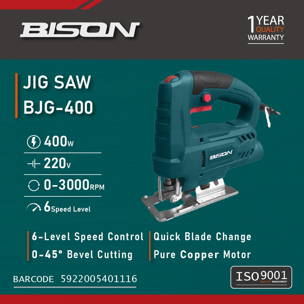 BISON เลื่อยจิ๊กซอว์ 400W รุ่น BJG-400