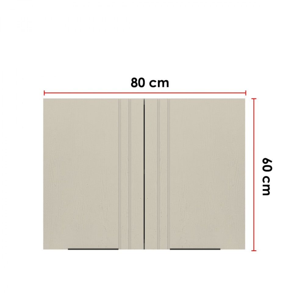 CLOSE Lumine ตู้แขวนคู่ uPVC 80x60cm. เซาะร่อง สีอัลมอนด์