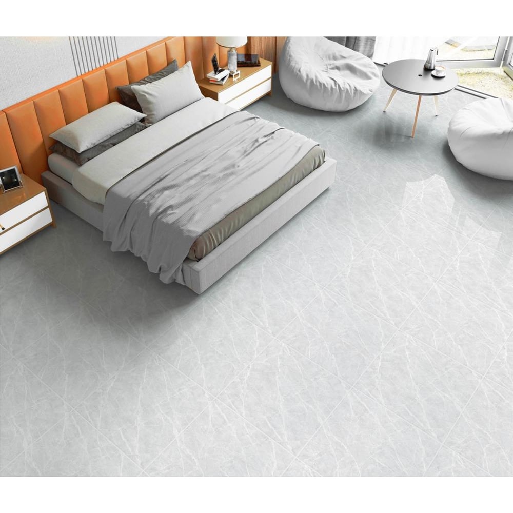 Marbella กระเบื้องเซรามิคปูพื้น 60x60 ซม. รุ่น เนลสัน เทา หน้าเงา Random R/T (4P)