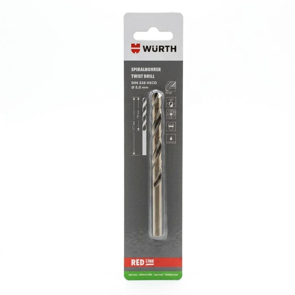 ดอกสว่านเจาะสแตนเลส 8 mm. HSCO WURTH