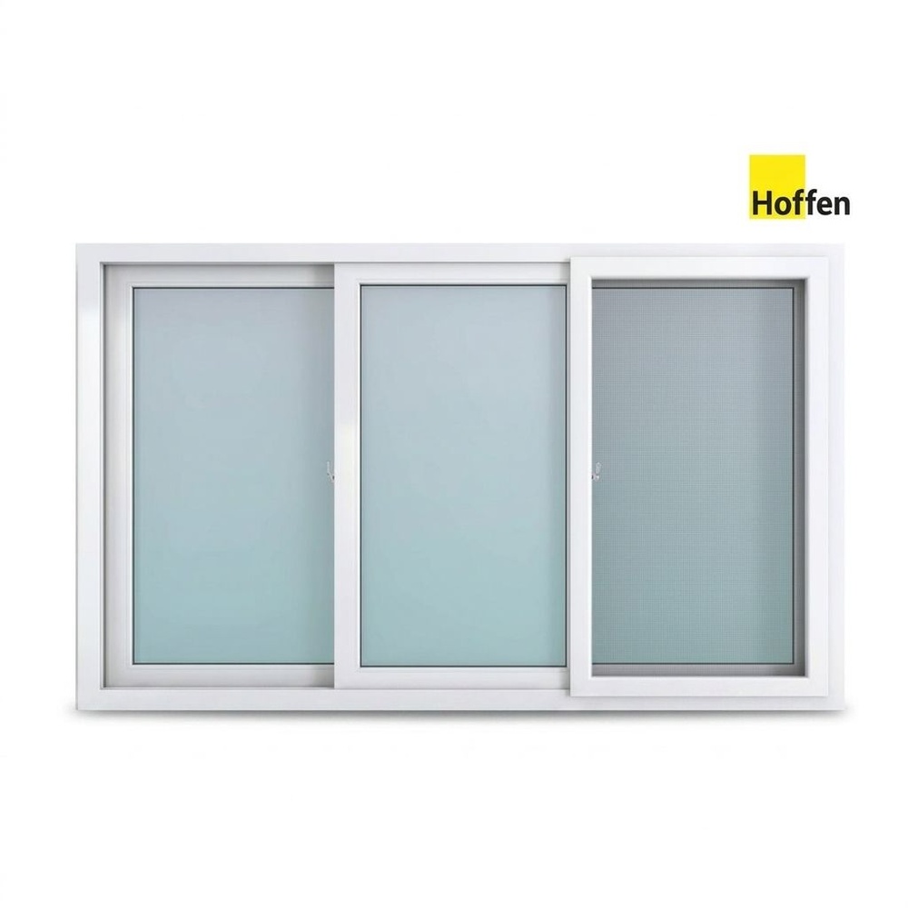 HOFFEN หน้าต่างไวนิล บานเลื่อน SFS W4 180x110ซม. สีขาว พร้อมมุ้ง