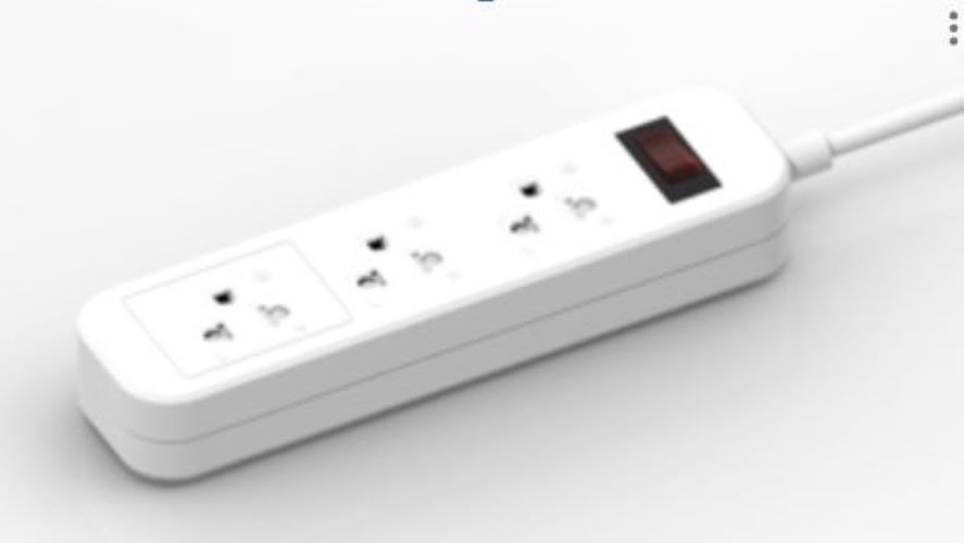 EILON รางปลั๊กไฟ รุ่นMSC33THN-GHE 3ช่อง 1สวิตช์ 10A 2200W 3เมตร