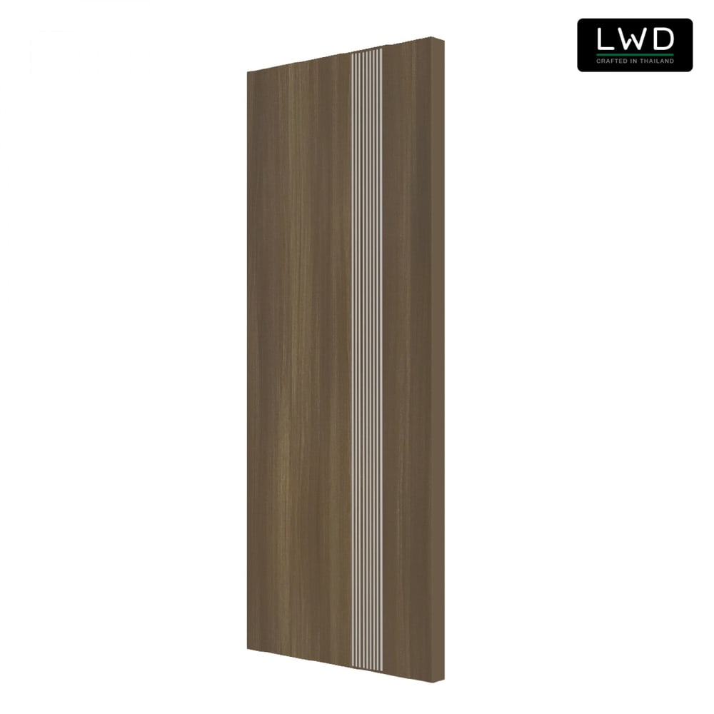 LWD ประตู UPVC ภายนอก EveryDoor รุ่น Pro สี Brownie Oak ลาย 1 ขนาด 90x200 ซม.