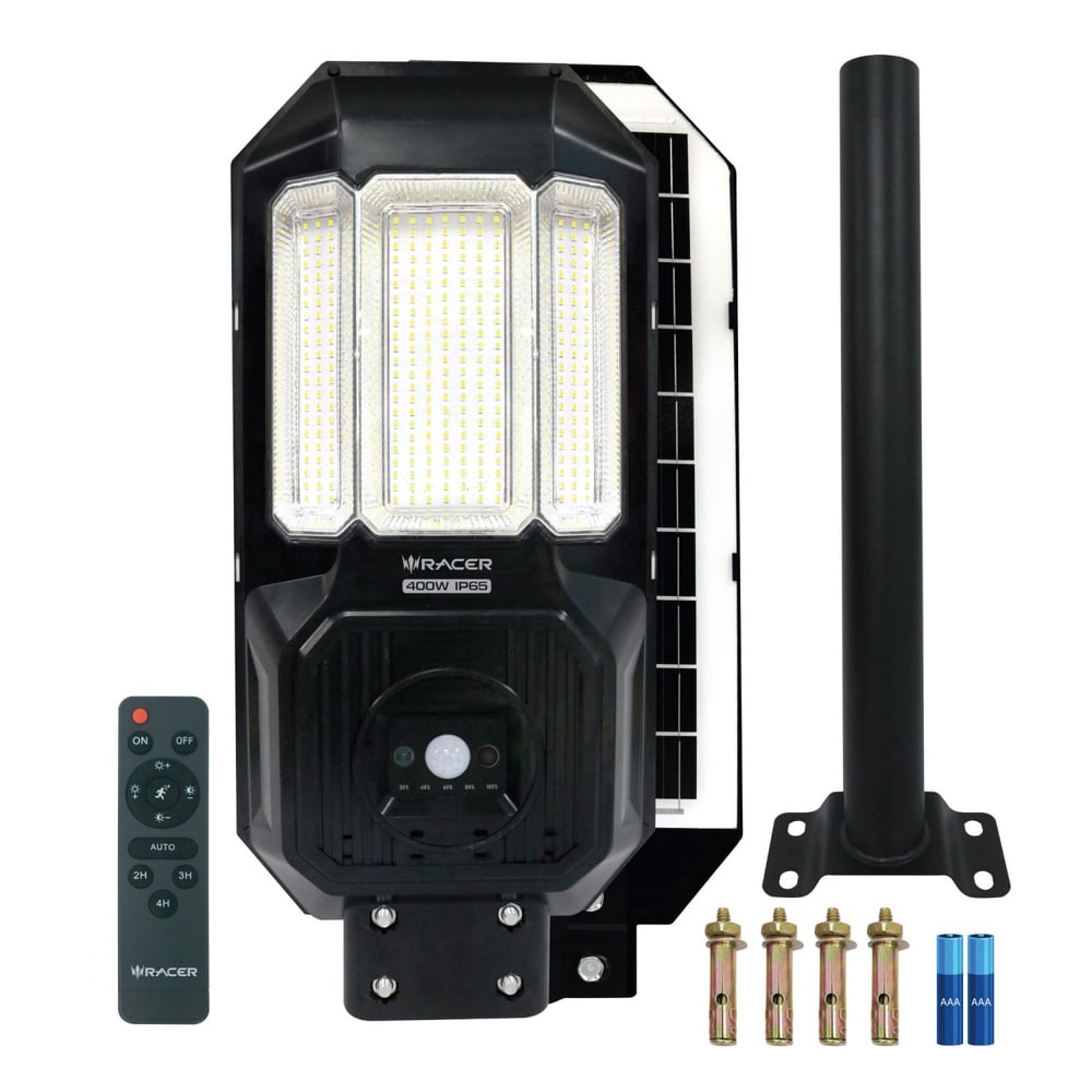 RACER โคมไฟถนนโซลาร์เซลล์ LED 400W รุ่น มัลติไบรท์ พลัส แสงขาว