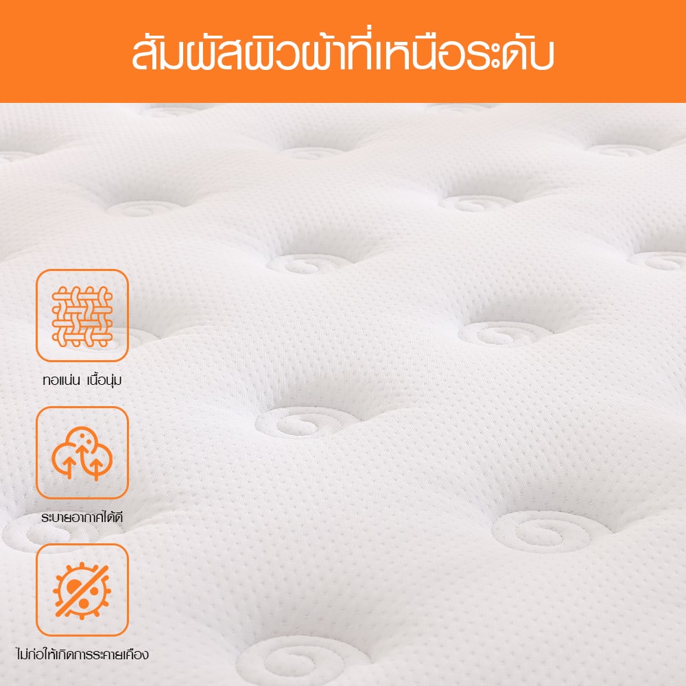 SLOON ท็อปเปอร์ เมมโมรี่โฟม รุ่น Moon ความหนา 4 นิ้ว ขนาด 90x200x10 ซม. (3ฟุต) สีขาว