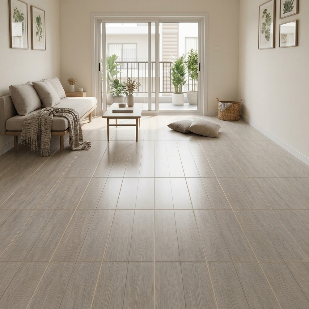 Marbella กระเบื้องเซรามิคปูพื้น 60x60 ซม. รุ่น ไรเกอร์ เทา หน้า Satin Random R/T (4P)