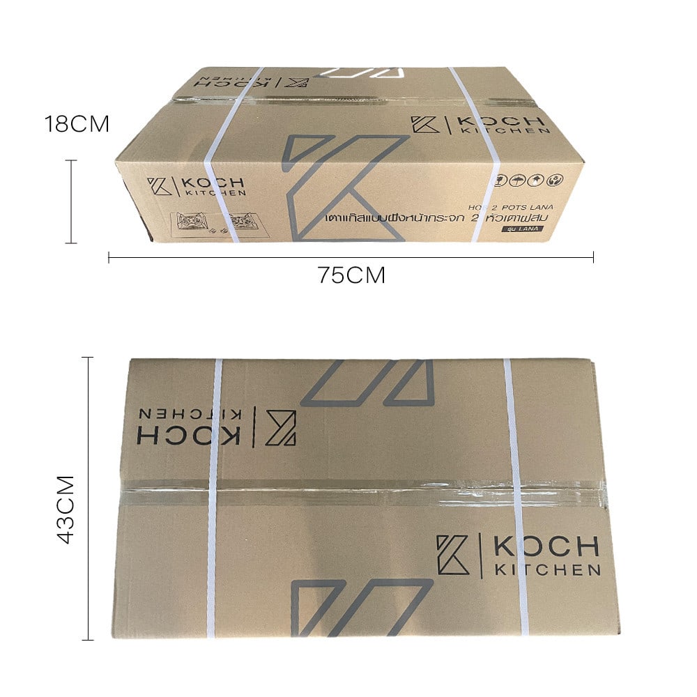 KOCH KITCHEN เตาแก๊สแบบฝังหน้ากระจก 2 หัวเตาผสม รุ่น LANA