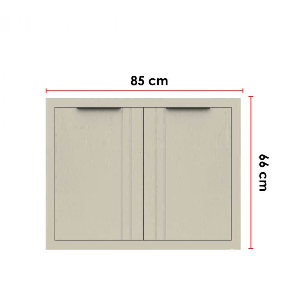 CLOSE Lumine บานซิงค์คู่ uPVC 85x66 ซม. เซาะร่อง สีอัลมอนด์