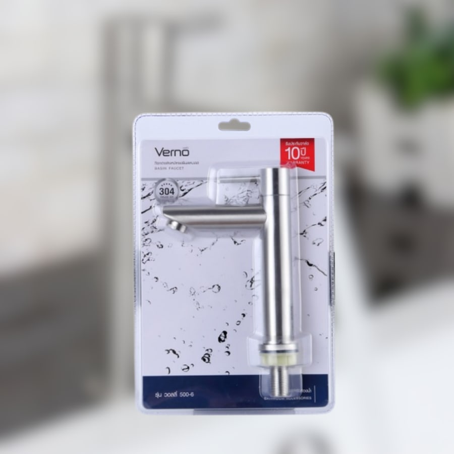 Verno ก๊อกอ่างล้างหน้าสแตนเลสทรงยืน รุ่น วอลลี่ 500-6