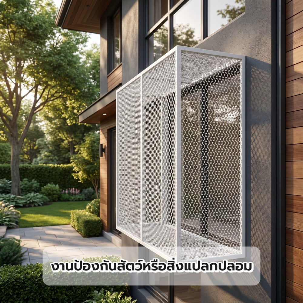 ปืนใหญ่ ตะแกรงอลูมิเนียมฉีก ขนาด 15x1000x0.12 ซม.