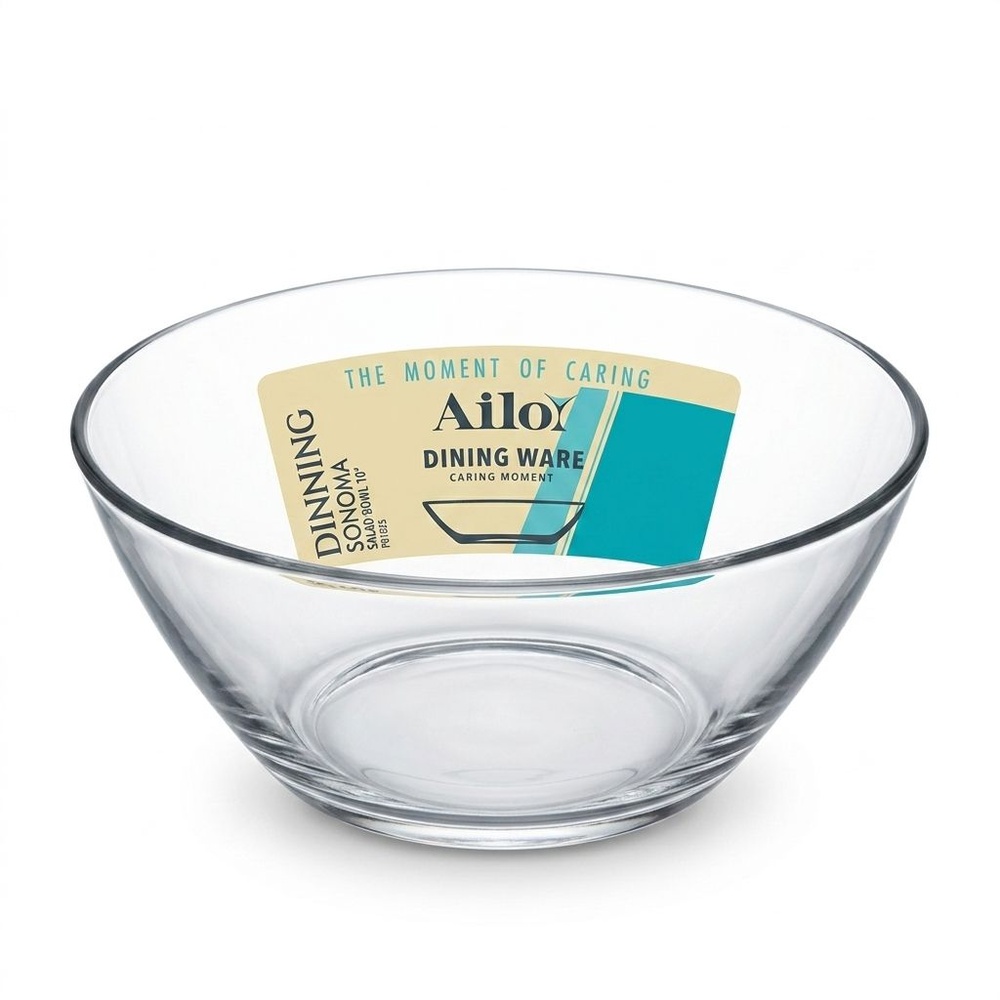 AILO ชามสลัดแก้วทรงกลม 10 นิ้ว AIRA