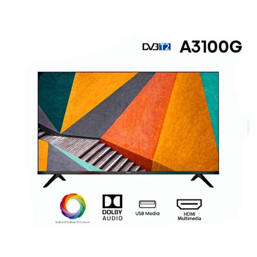 Hisense โทรทัศน์ LED 32 นิ้ว (4K, Google TV) 32A3100G สีดำ