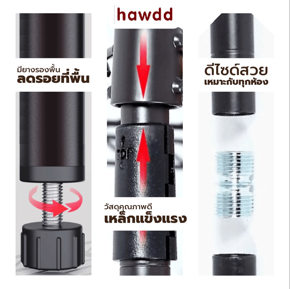HAWDD ชั้นวางของเหล็กโล่ง 5 ชั้น รุ่น ROHAN-90 ขนาด 45x90x180ซม. สีดำ