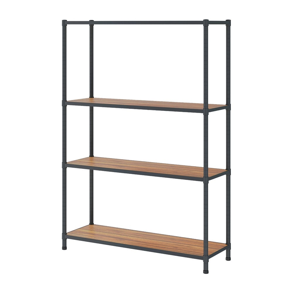 HAWDD ชั้นวางของโล่งพื้นไม้ 4 ชั้น รุ่น Modra ขนาด 35x90x150ซม. สีเทา