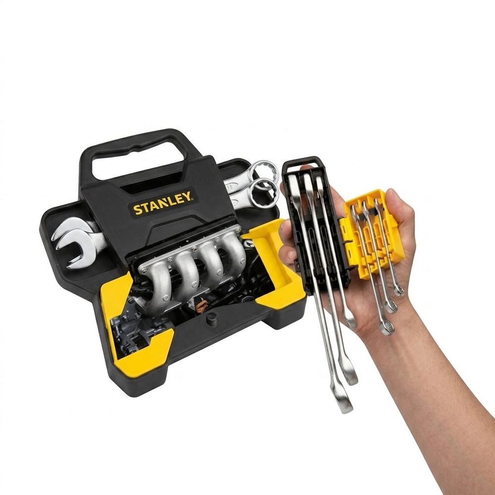 STANLEY ชุดประแจแหวน ข้างปากตาย 6 ชิ้น รุ่น STMT81560-LA