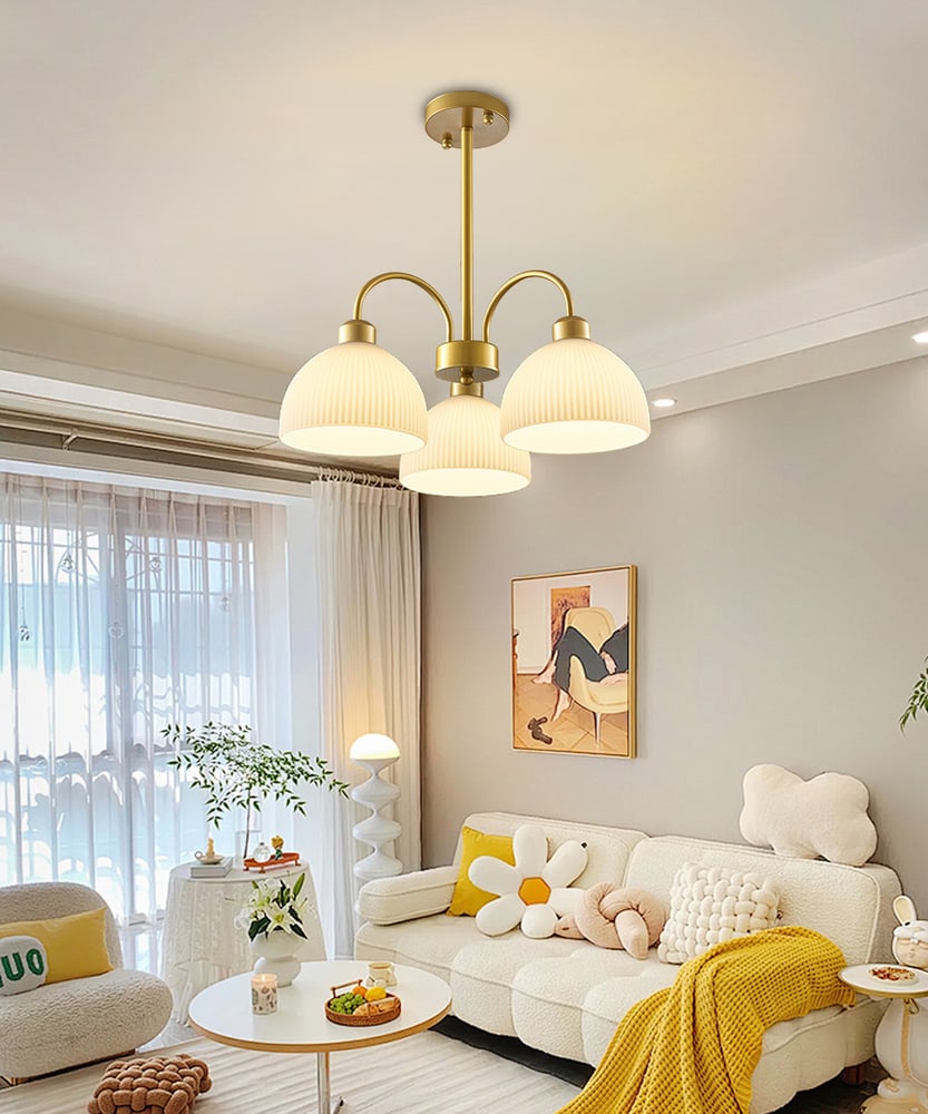 EILON ชุดโคมไฟแขวนเพดาน LED 18W สีทอง รุ่น EETYD-BCMD6825/3