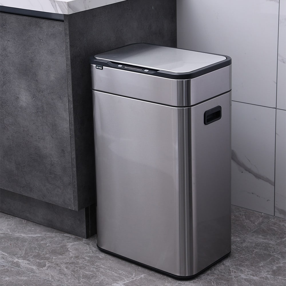 KLEANZY ถังขยะเซ็นเซอร์อัจฉริยะ ฆ่าเชื้อด้วยโอโซน 40 ลิตร รุ่น JAH5515-40L ขนาด 27x40x65.1 cm. สีเงิน