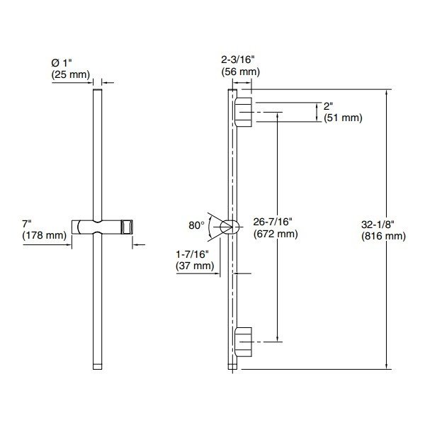 KOHLER ราวเลื่อน ขนาด 80 ซม.รุ่น K-26312T-2MB
