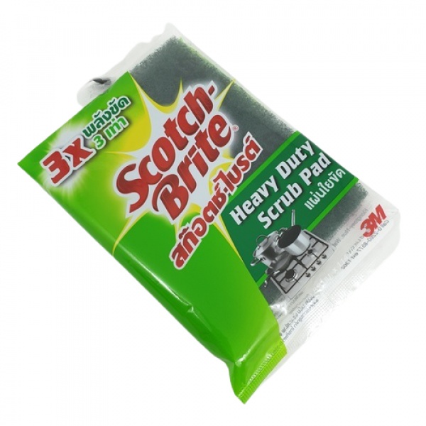 Scotch-Brite แผ่นใยขัดสก๊อต ไบรท์ ขนาด 82mm.x114mm. สีเขียว