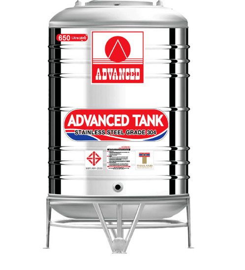ADVANCE ถังเก็บน้ำสเตนเลส 650L รุ่น AV แบบก้นนูน (มอก.)