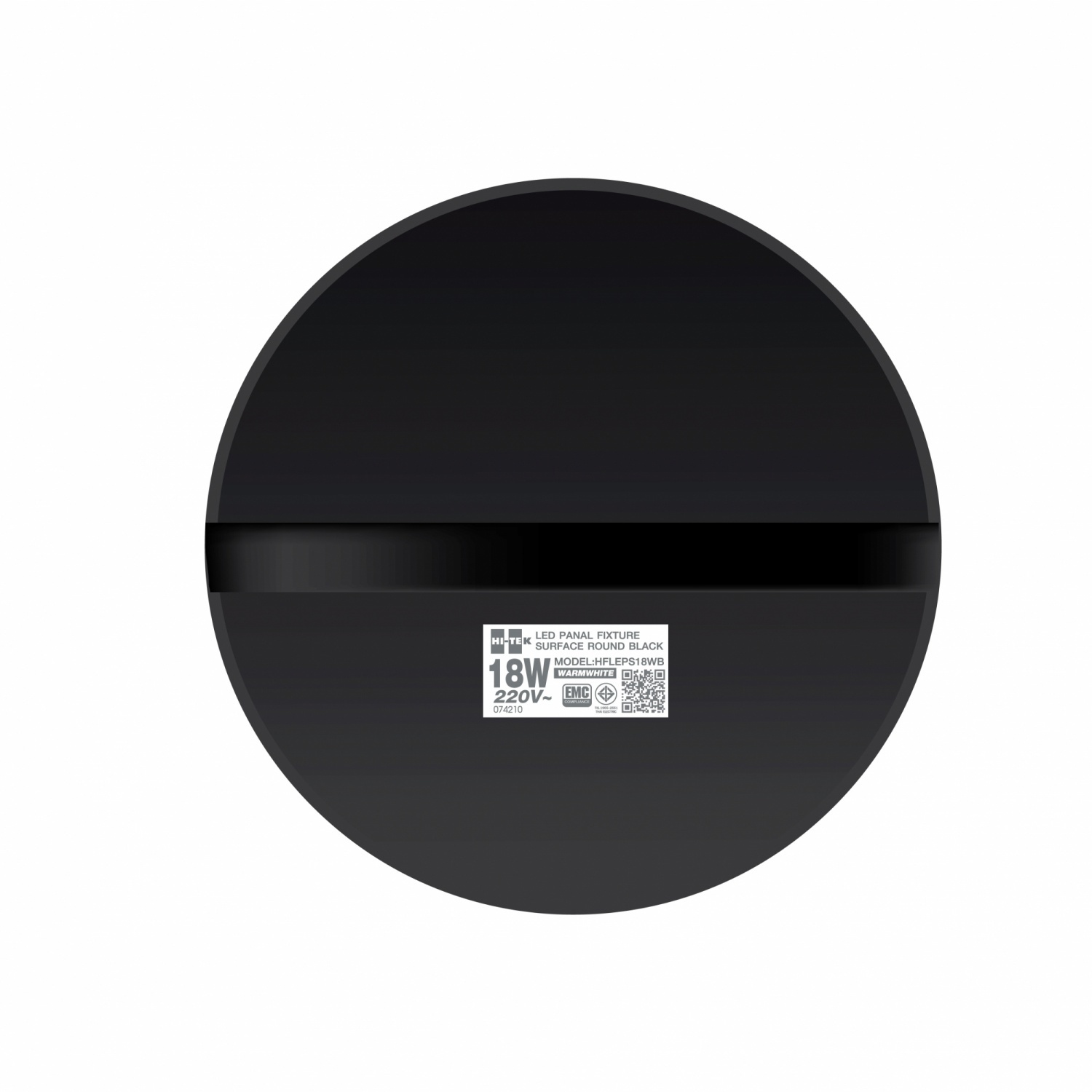 HI-TEK โคมพาแนล LED ทรงกลม 8นิ้ว 18W แบบติดลอย รุ่นHFLEPS18WB แสงนวล สีดำ