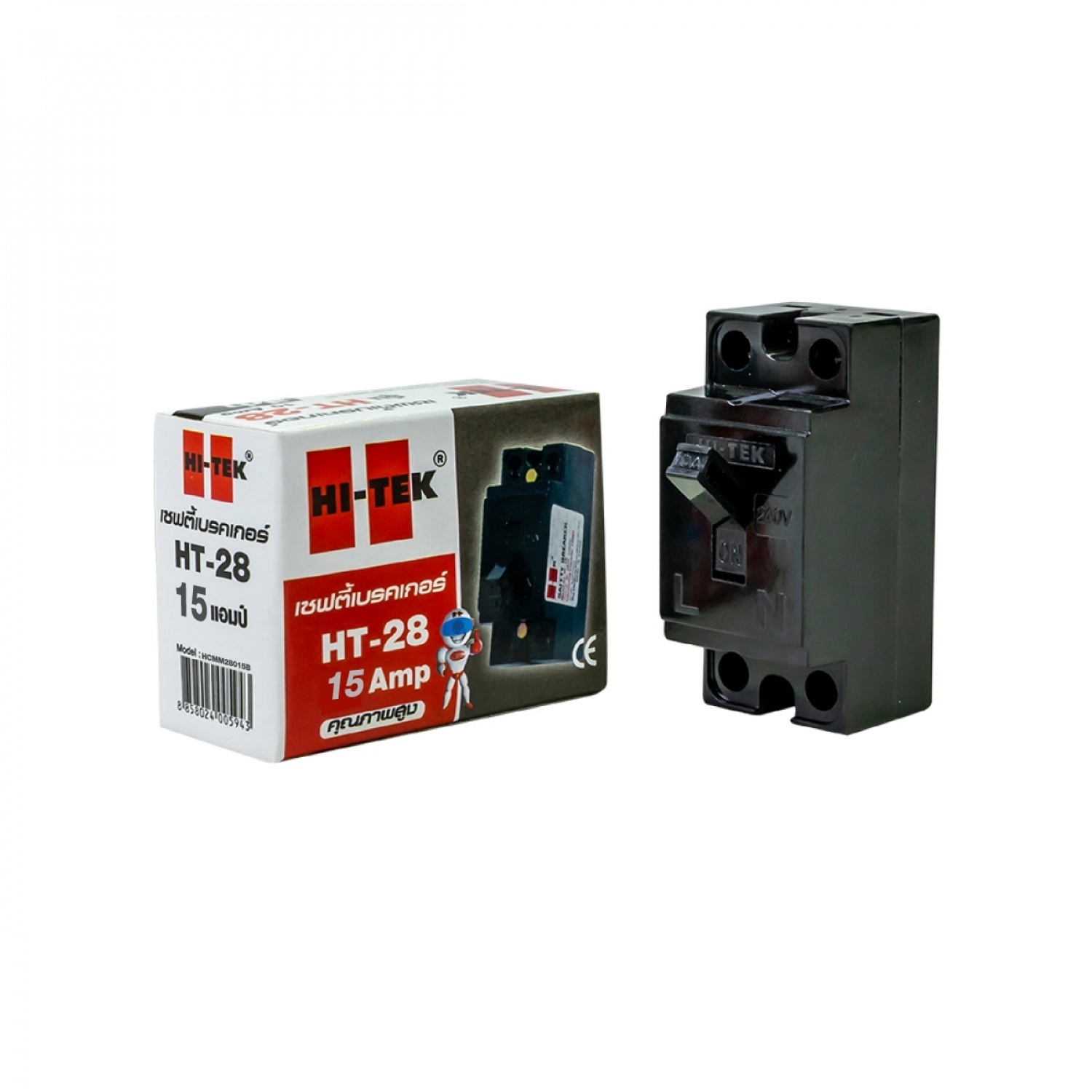 HI-TEK เซฟตี้เบรคเกอร์ HT-28 15A สีดำ