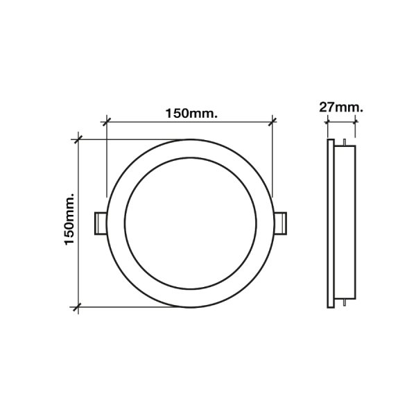 HI-TEK โคมพาเนล LED อีโค่ S ทรงกลม ขนาด 12W แบบฝังฝ้า แสงนวล