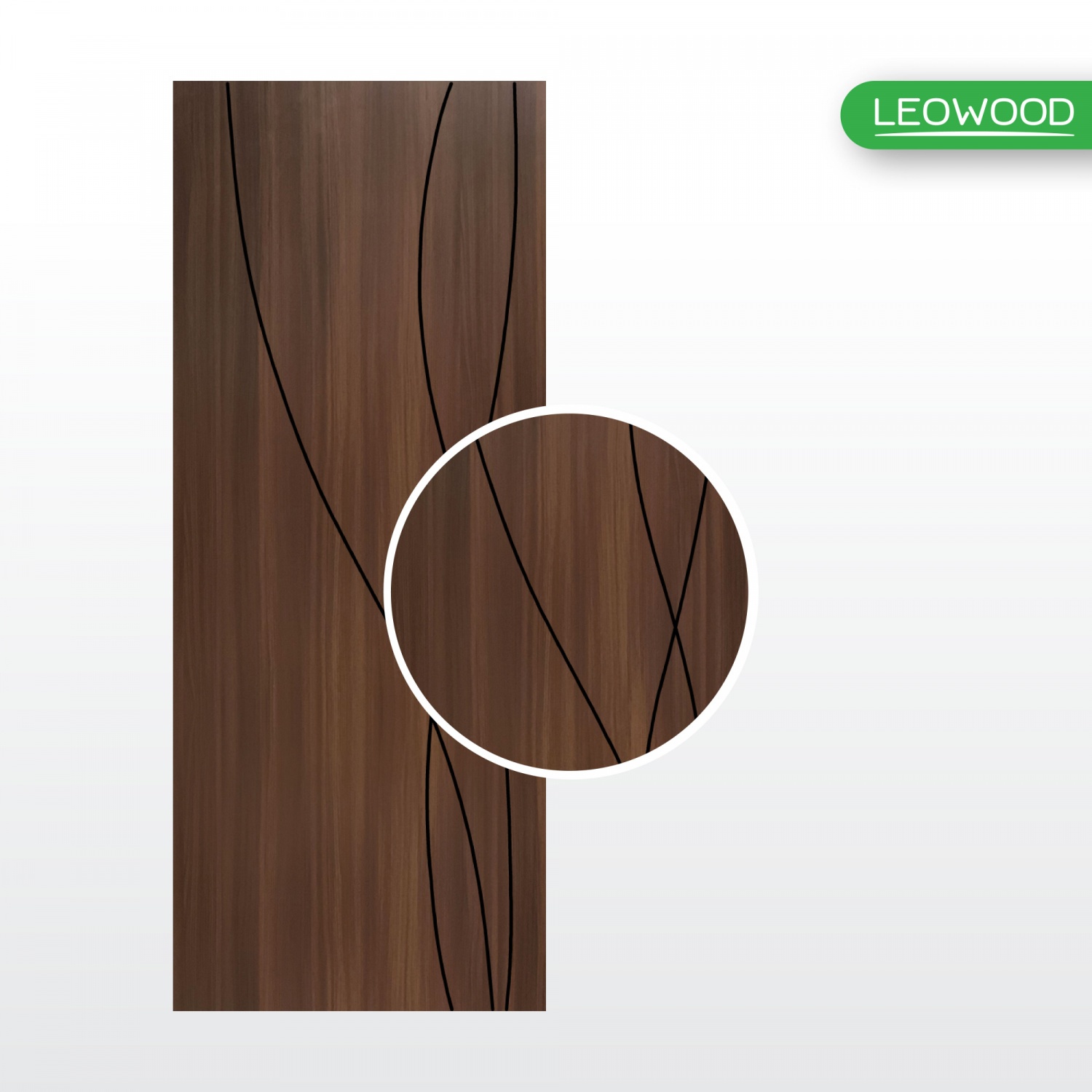 LEOWOOD ประตูไม้เคลือบเมลามีน DoorX Gold Walnut ขนาด 3.5x80X200ซม.