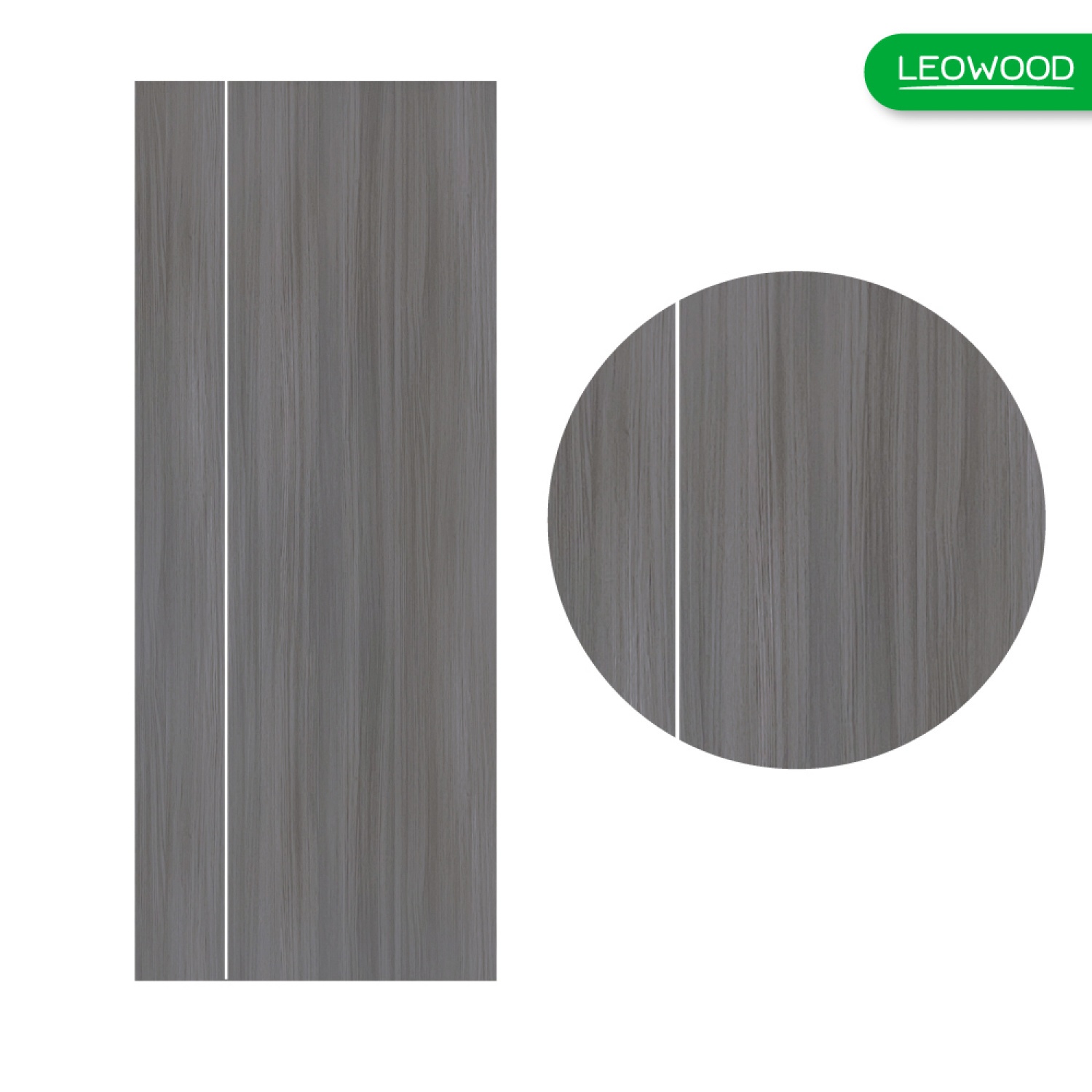 LEOWOOD ประตู UPVC ลาย 1 ขนาด 80x200 ซม. สี Light Gray