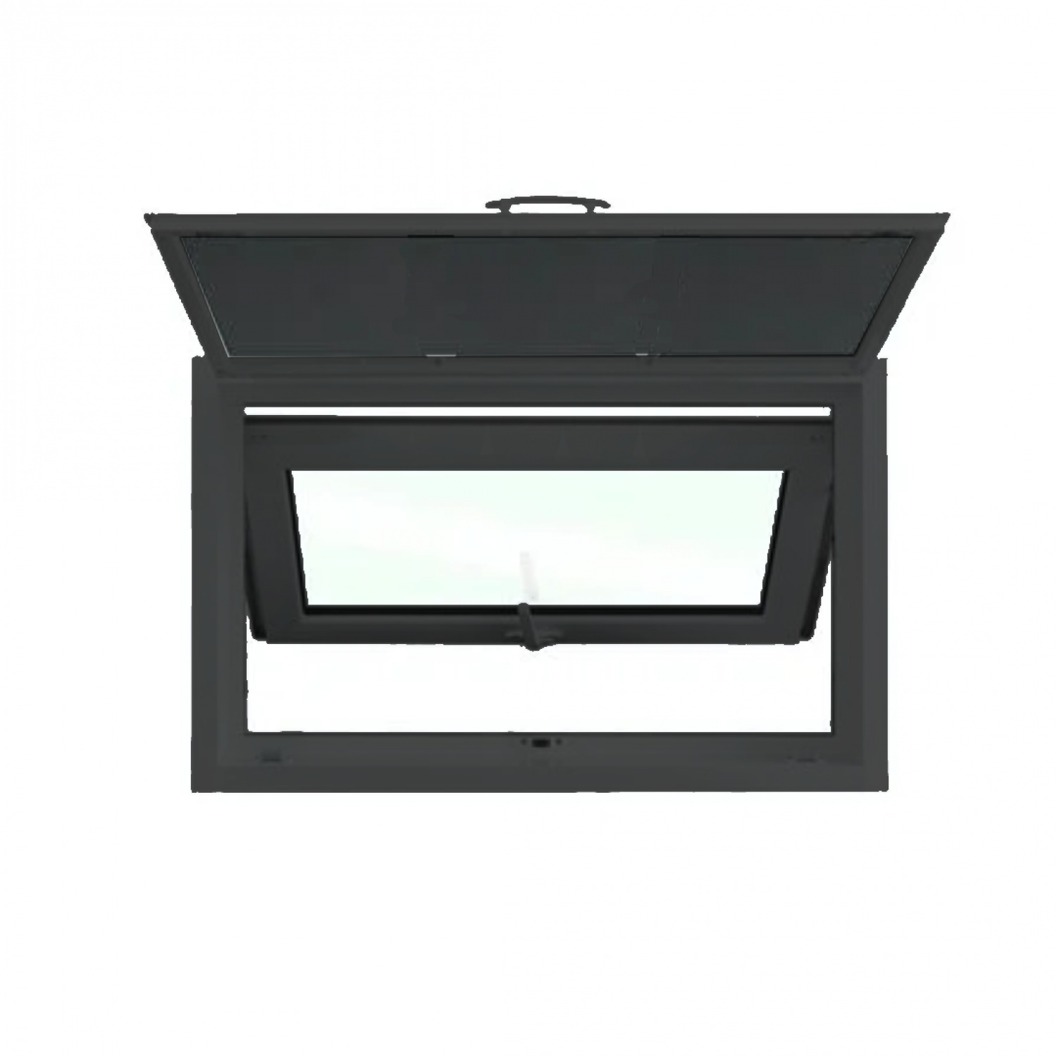 TRUSTAND (ENZO) หน้าต่างอะลูมิเนียม บานกระทุ้ง EZ-A0805-B 80x50ซม. สีดำ พร้อมมุ้งลวด