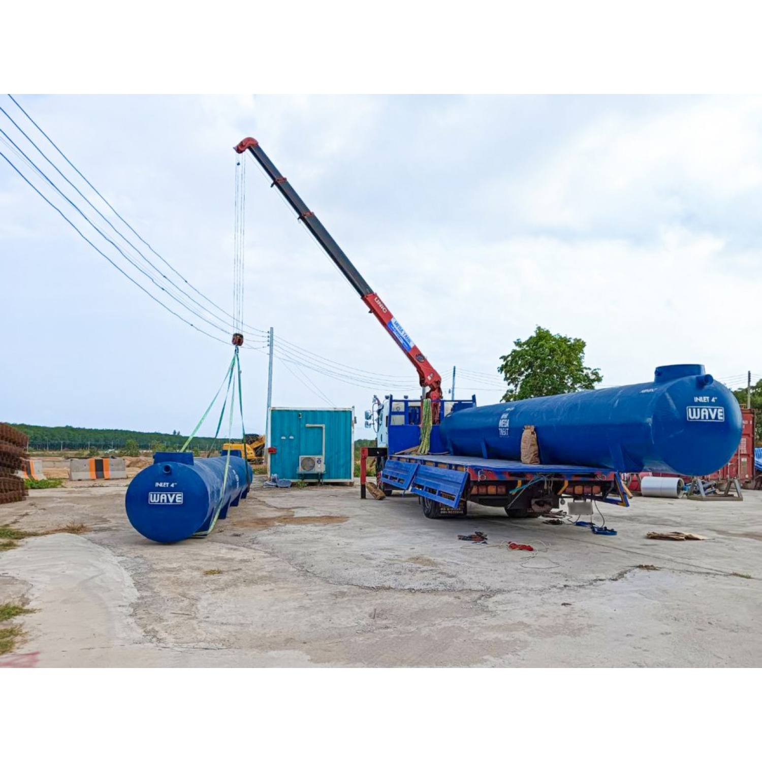 WAVE ถังบำบัดน้ำเสีย ชนิดไร้อากาศ เวฟ เมก้าทรีท รุ่น WSN1404-4000 ลิตร ทรงแคปซูล