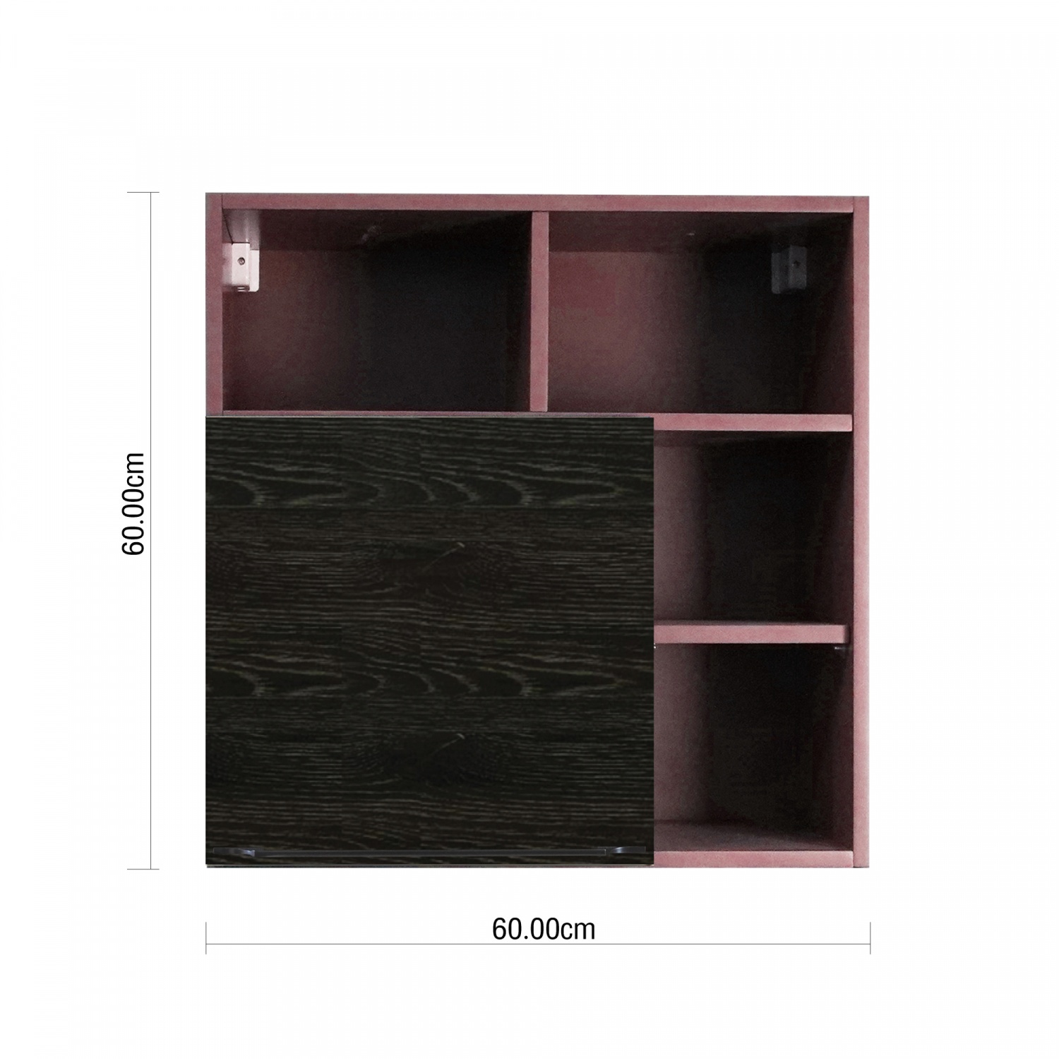 KITZCHO ตู้แขวนตกแต่ง KEM-LUR-W-DC-6060X-DP สีดาร์กโอ๊ก - พิงค์โลตัส