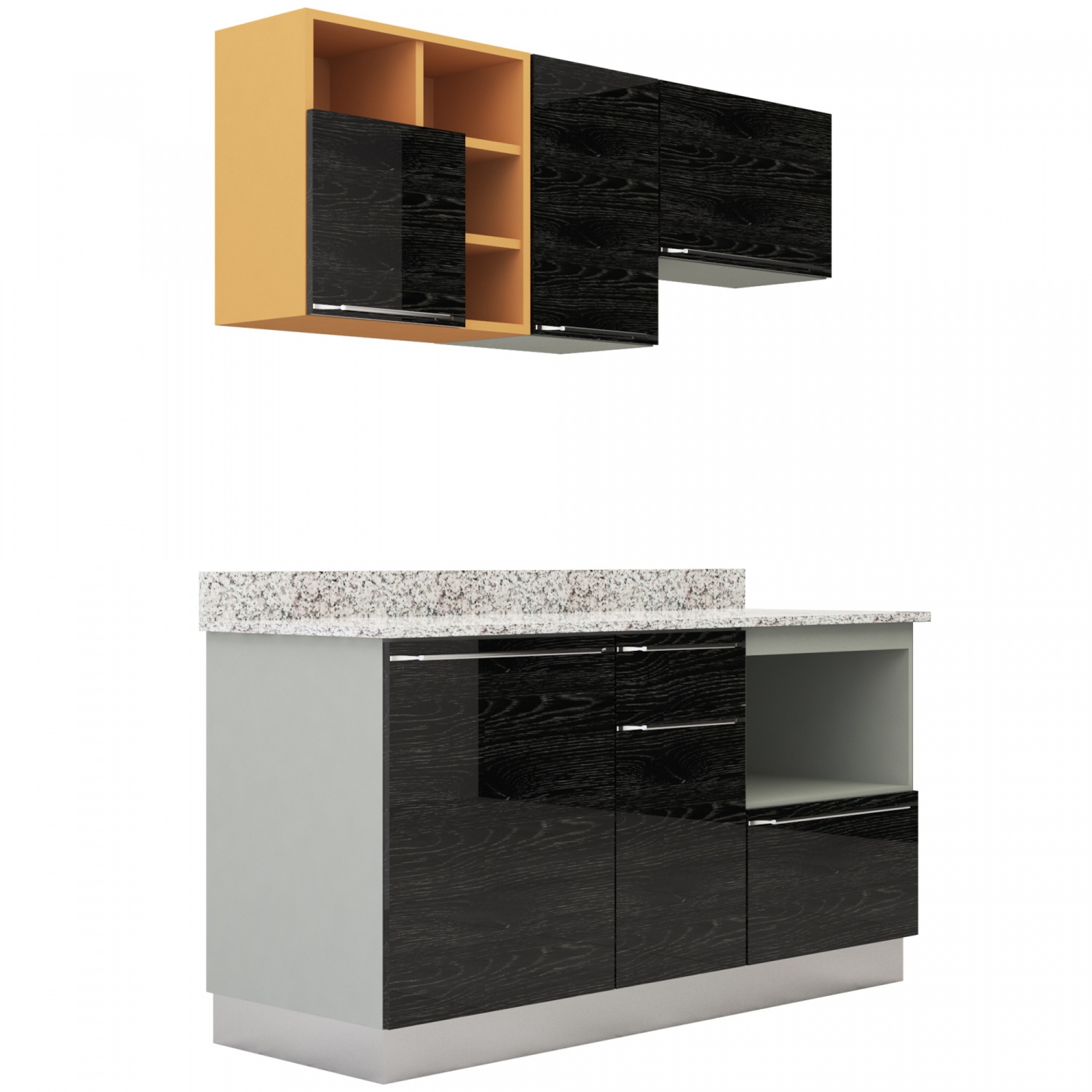 KITZCHO ชุดครัวสำเร็จรูป KEM-LUR-C-FT-00164-DO สีดาร์คโอ๊ค