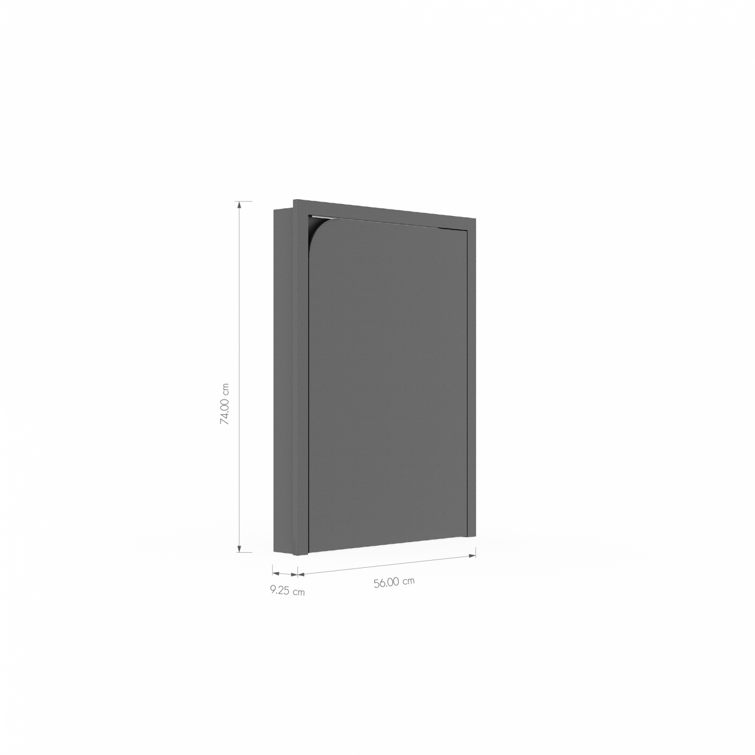 KITZCHO บานถังแก๊สพร้อมปีกวงกบเปิดขวา7050 KENCUHSFT7050RGR สีแกรไฟต์