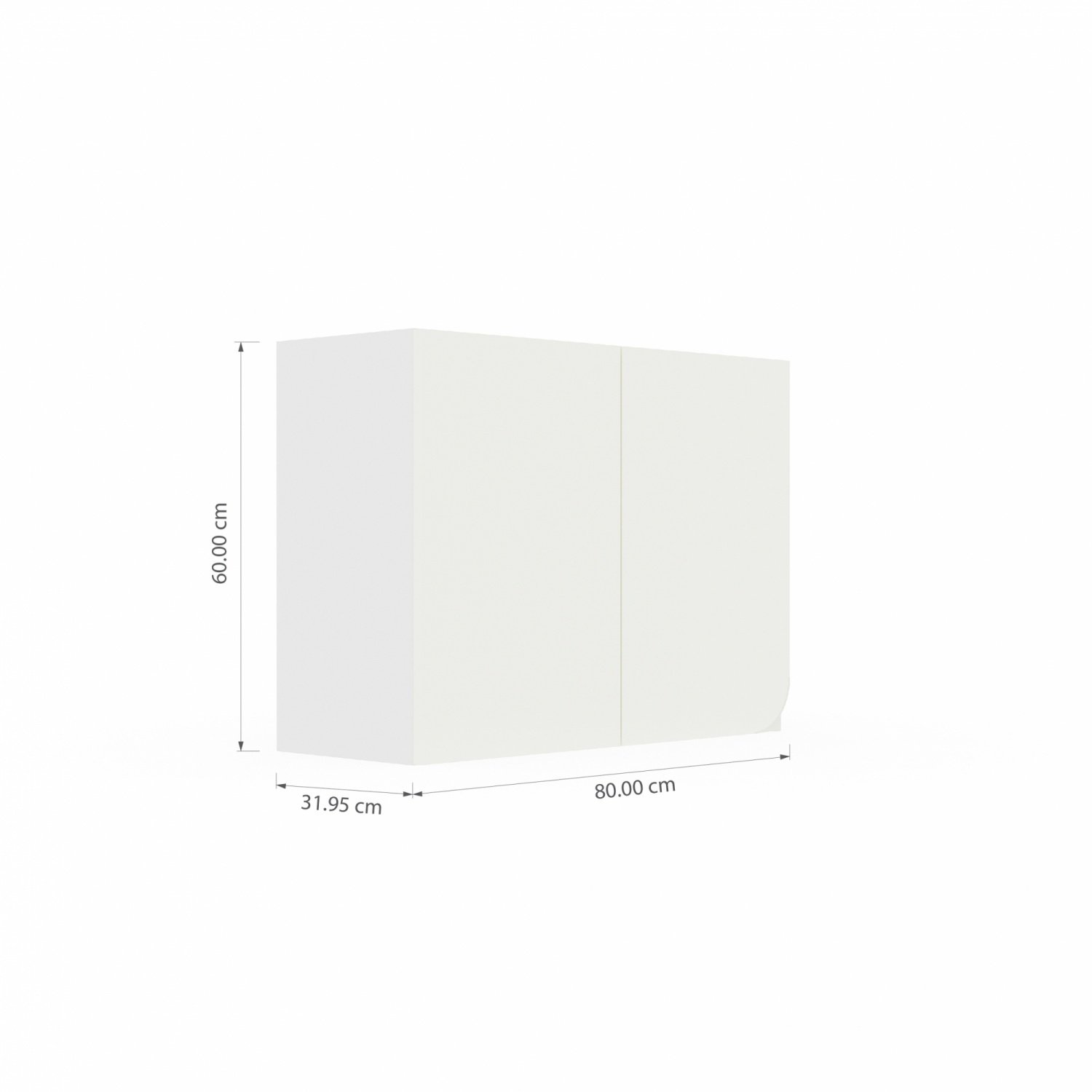 KITZCHO ตู้แขวนเข้ามุมขวาบานทึบตรง6080 KENCURWCF6080RDI สีไดมอนด์