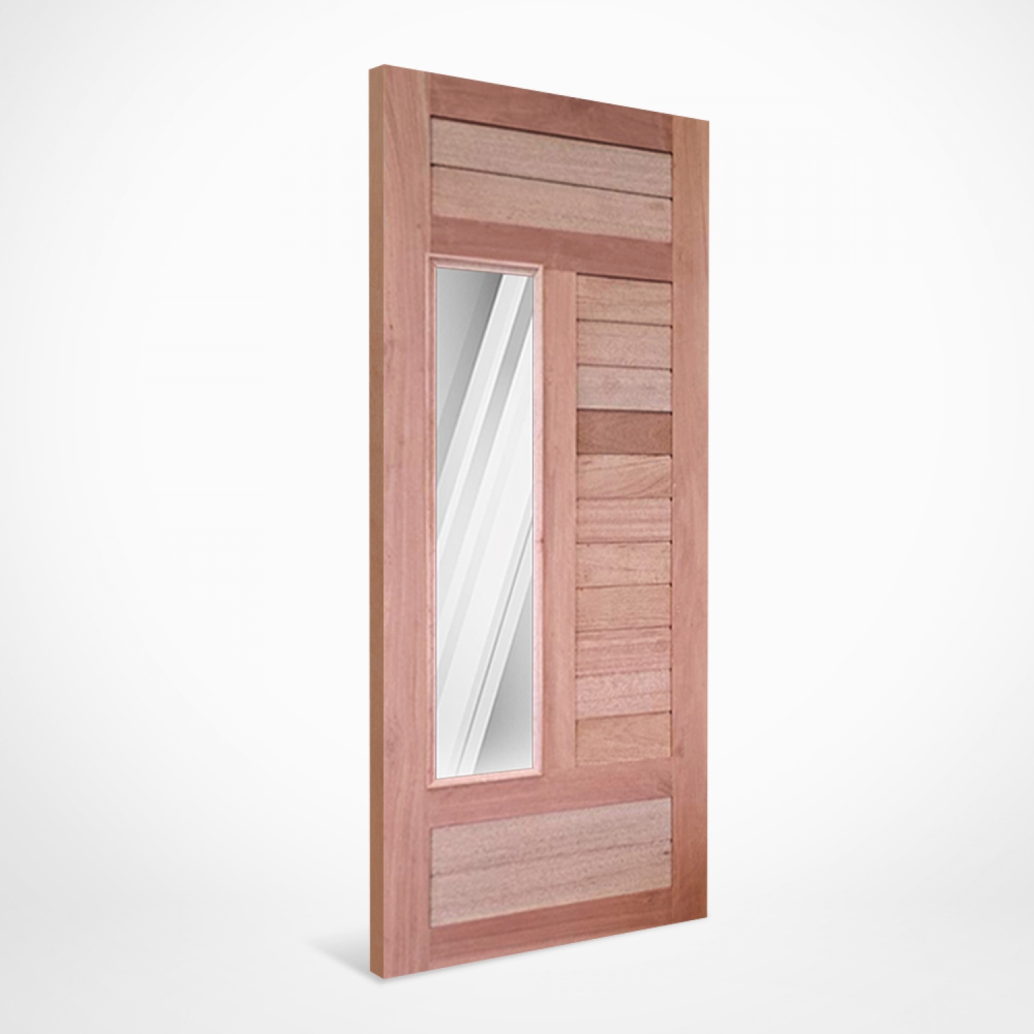 MAZTERDOOR ประตูไม้สยาแดง 1 ช่องกระจก (MD60-05) ขนาด 80x200 ซม.