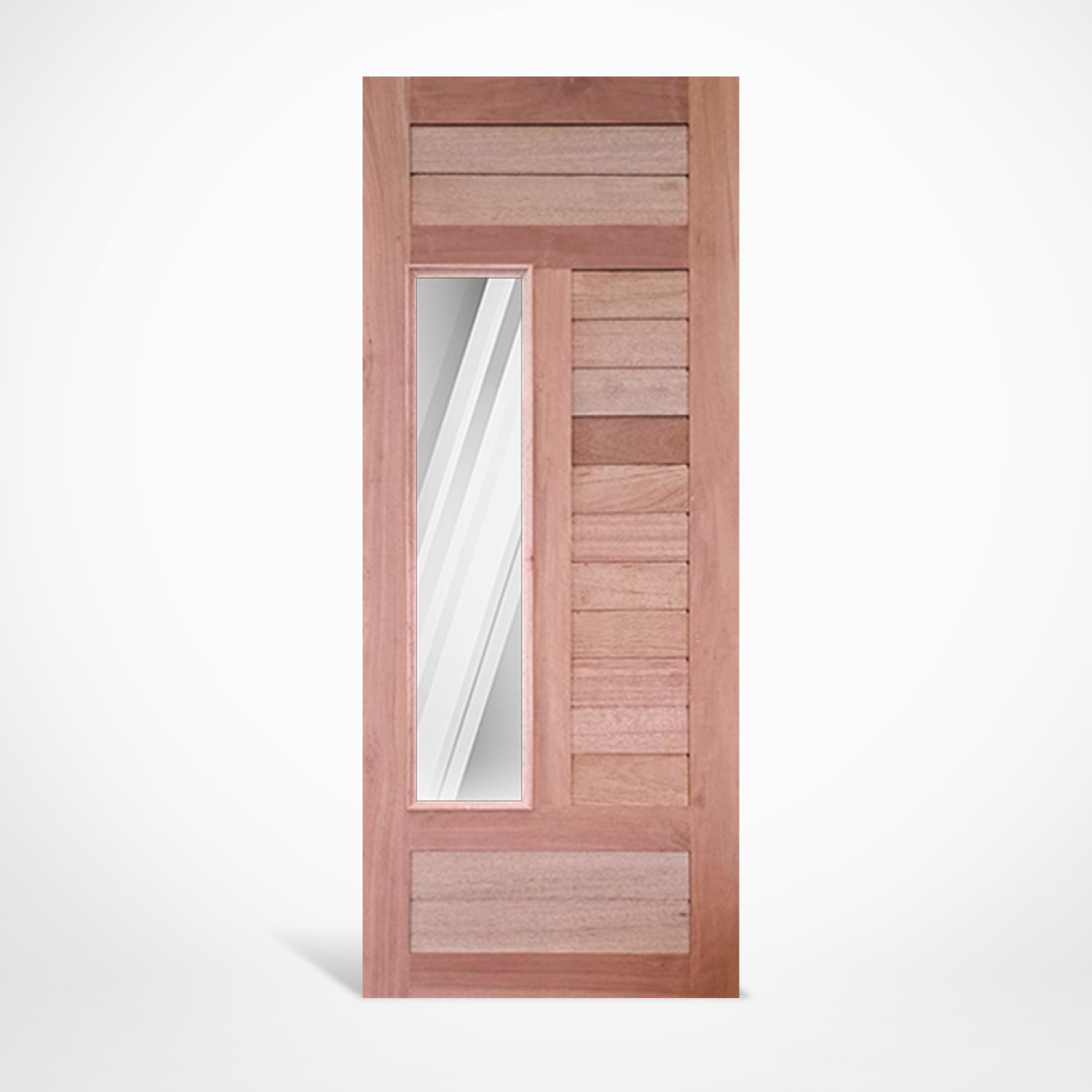 MAZTERDOOR ประตูไม้สยาแดง 1 ช่องกระจก (MD60-05) ขนาด 80x200 ซม.
