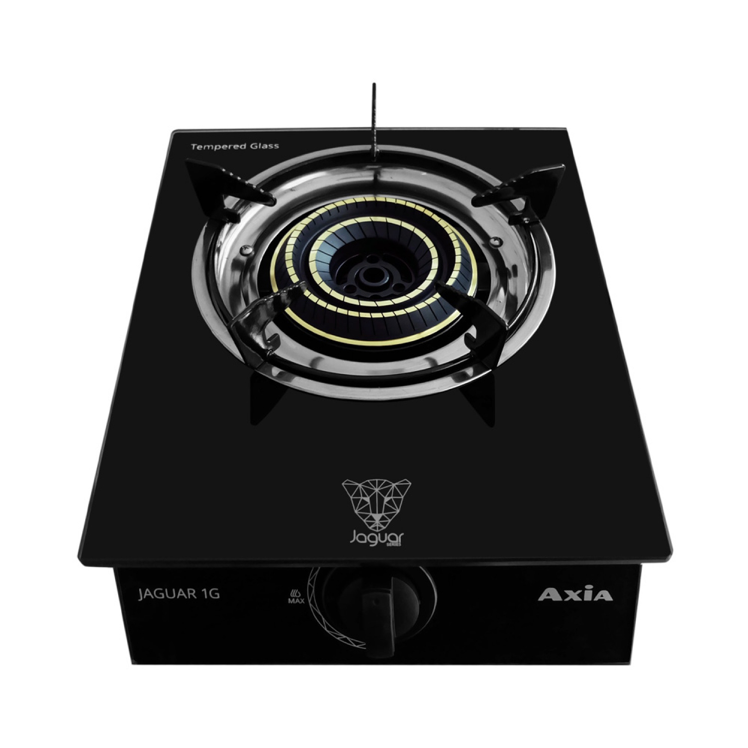 AXIA เตาแก๊สตั้งโต๊ะหน้ากระจก 1 หัวเตา รุ่น JAGUAR 1G สีดำ