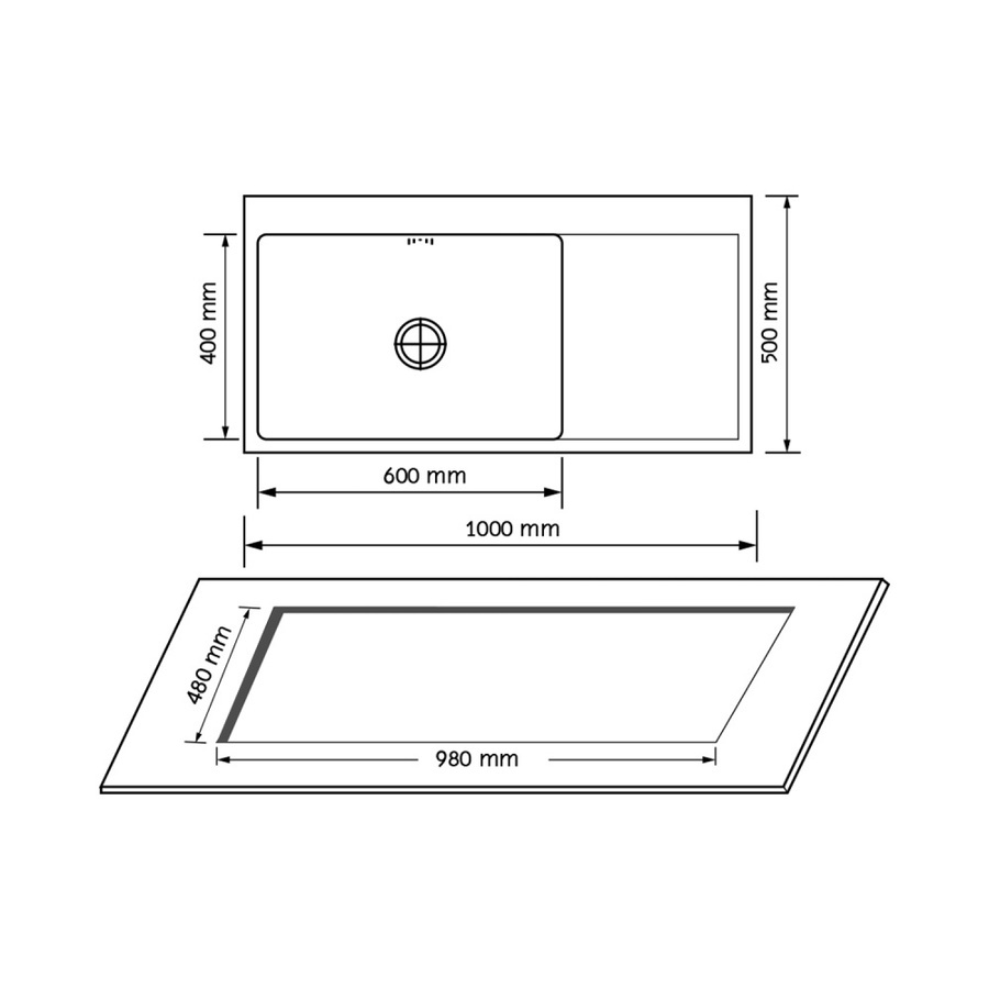 AXIA อ่างล้างจาน 1 หลุมมีที่พัก TRITON 10050