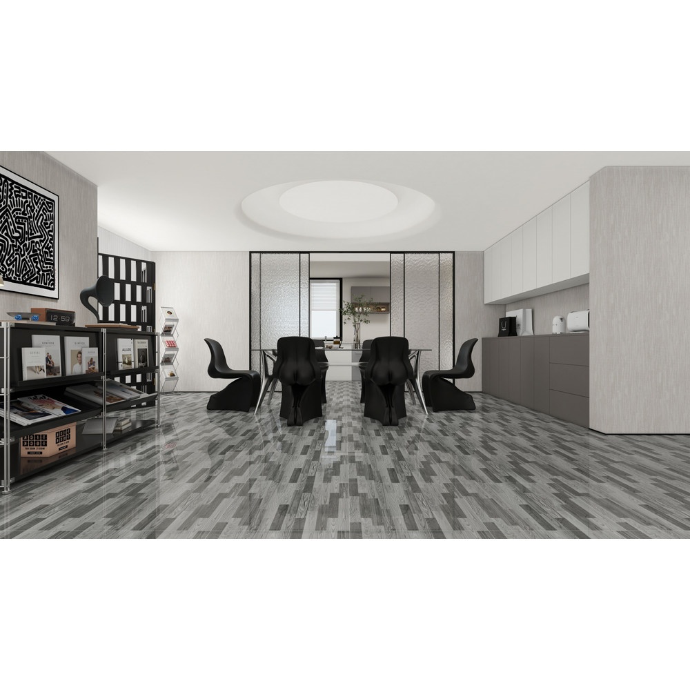 MARBELLA 60x60 กระเบื้องปูพื้นลายไม้ รุ่น สกายไลน์ - เกรย์ T203066(4P) (Gloss)
