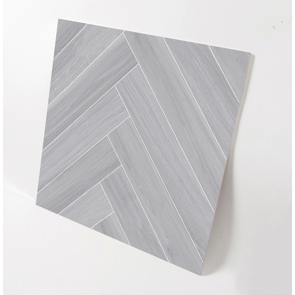Marbella กระเบื้องพอร์ซเลน 60x60 ซม. รุ่น แฮริ่งโบน วูด เทา TSJCM304274-2306-B Gloss (4P)
