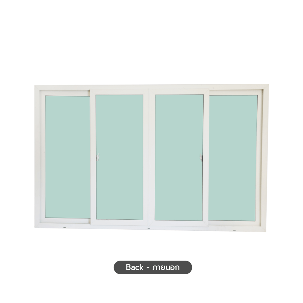 WELLINGTAN (VERTA) หน้าต่างไวนิลบานเลื่อน FSSF GW003 ขนาด 240x150ซม. สีขาว พร้อมมุ้ง
