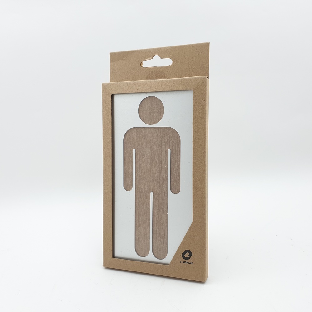 ป้ายอลูฯประกบไม้ CSWVL-002 TOILETชาย ขนาด9x16ซม.